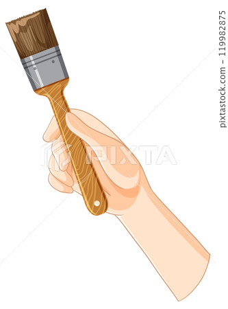 Hand Holding a Paintbrush Illustration Hand Holding a Paintbrush Illustration 119982875