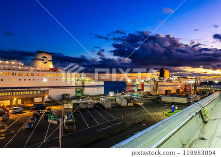 Tomakomai West Port Ferry Terminal (evening view) in Tomakomai, Hokkaido 119983004