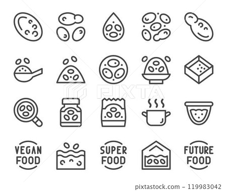 wolffia globosa line icon set 119983042