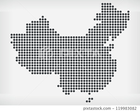 People Republic China Pixel Dots Map 119983082