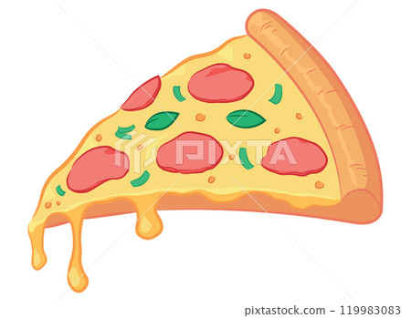 Pizza Slice Italian Food Restaurant Cartoon 119983083