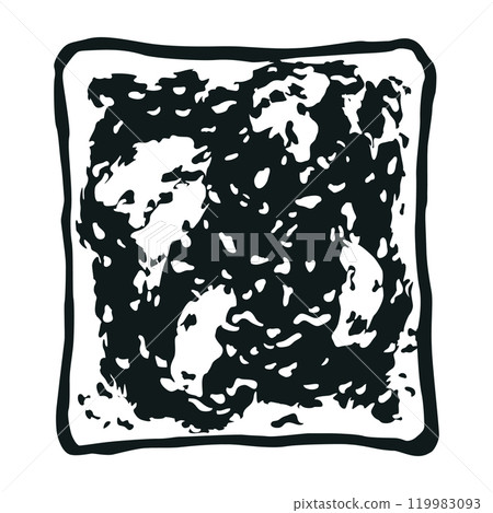 Silhouette Bread Toast Slice Top View Silhouette Bread Toast Slice Top View 119983093