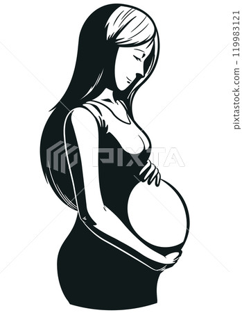 Silhouette Mother Pregnancy Expecting Baby Birth Silhouette Mother Pregnancy Expecting Baby Birth 119983121