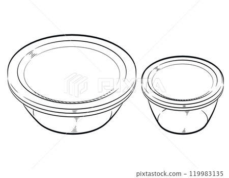 Sketch Bowl Food Lunchbox Plastic Storage 119983135