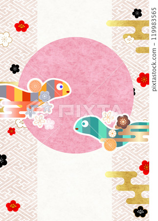 Snake New Year's card zodiac background Snake New Year's card zodiac background 119983565