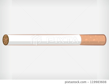 Cigarette Unlit Nicotine Addiction Smoking Cartoon 119983608