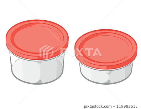 Food Storage Box Round Container Cartoon Food Storage Box Round Container Cartoon 119983615