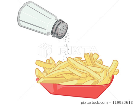 Salt Shaker Sprikles French Fries Cartoon Salt Shaker Sprikles French Fries Cartoon 119983618