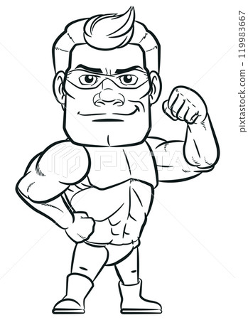Sketch Strong Superhero Flexing Muscular Arm Sketch Strong Superhero Flexing Muscular Arm 119983667