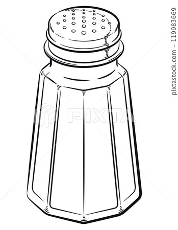 Sketch Table Salt Shaker Bottle Doodle 119983669