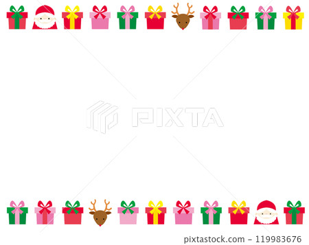 可愛的聖誕禮物框 119983676