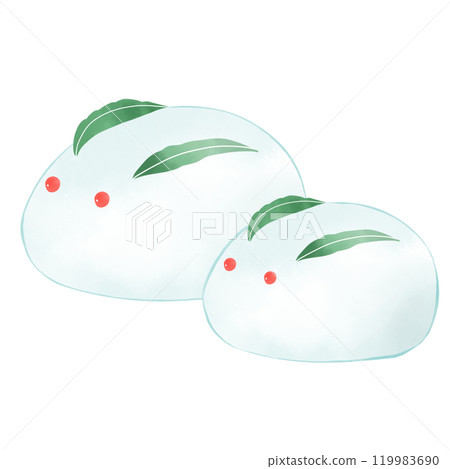 兩隻雪兔插畫 119983690