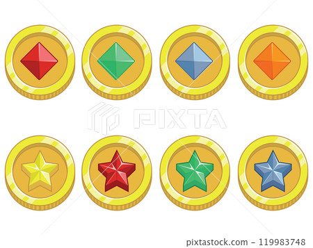 Coin Gems Star Jewels Game Assets 119983748