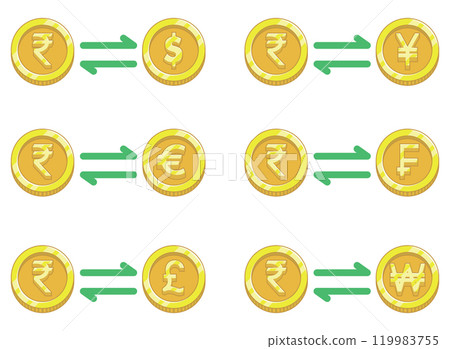 Coin International Foreign Exchange Rupee Indian Coin International Foreign Exchange Rupee Indian 119983755