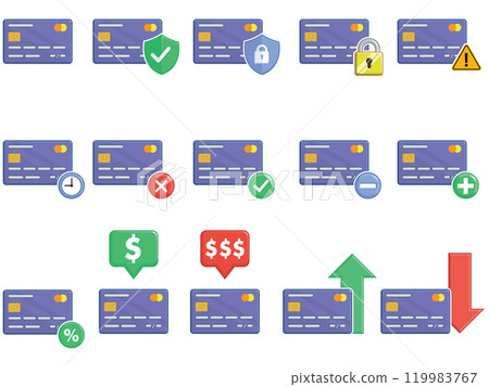 Credit Card Front Side Debit Set Credit Card Front Side Debit Set 119983767