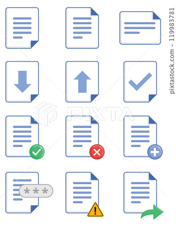 File Office Paperwork Document Technology Set File Office Paperwork Document Technology Set 119983781