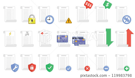 Invoice Receipt Paper Billing Charge Set Invoice Receipt Paper Billing Charge Set 119983798
