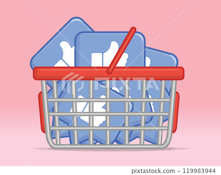 Shopping Basket Like Thumb Social Reaction Shopping Basket Like Thumb Social Reaction 119983944