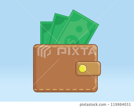 Wallet Filled Showing Paper Money Inside 119984031