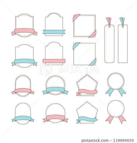 絲帶框架向量素材插畫 絲帶框架向量素材插畫 119984050