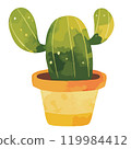 Watercolor cactus illustration 119984412