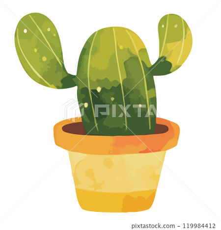 Watercolor cactus illustration 119984412
