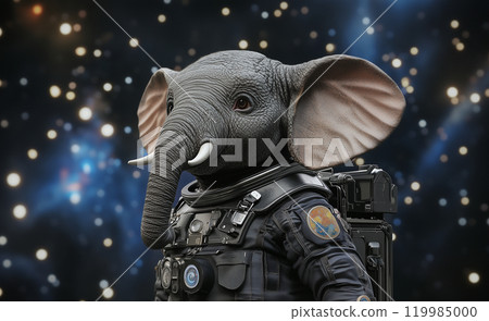Elephant Space Suit Little Elephant Space Astronaut Character Flat
