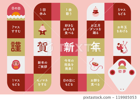 新年賀卡 新年材料 蛇年雙六 119985053