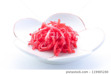 Chopped pickled ginger (thinly sliced pickled ginger) 119985280
