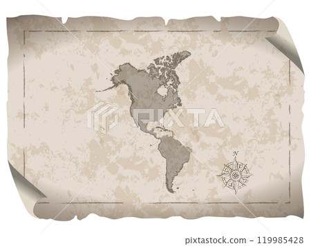 Old Map of the Americas 01_Beige 119985428