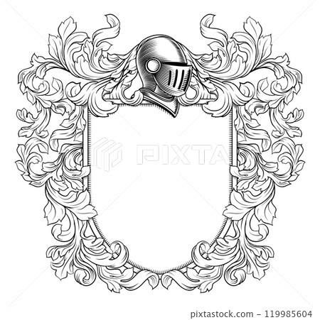 Coat of Arms Crest Knight Medieval Shield Heraldic Coat of Arms Crest Knight Medieval Shield Heraldic 119985604