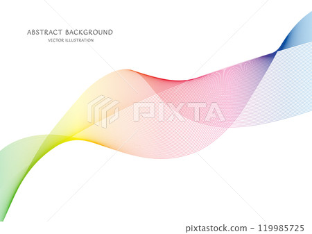彩虹色漸層抽象曲線背景向量素材 119985725
