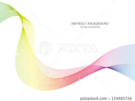 彩虹色漸層抽象曲線背景向量素材 119985726