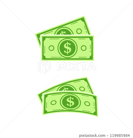 Dollar Money Vector Illustration. Dollar Bill note money. us dollar currency Dollar Money Vector Illustration. Dollar Bill note money. us dollar currency 119985984