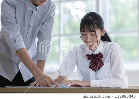 Students taking cram school classes Students taking cram school classes 119986046