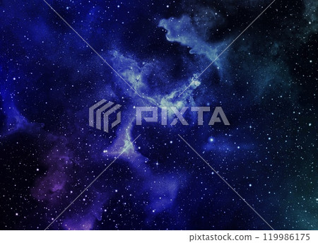 Galaxy in universe and atmosphere with little stars at dark background 119986175