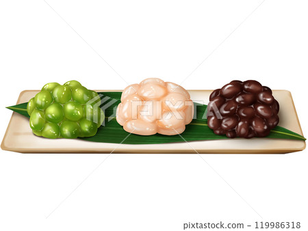 Kanoko 3 types: red beans, green peas, white peas, Japanese sweets Kanoko 3 types: red beans, green peas, white peas, Japanese sweets 119986318