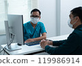 Doctor Consulting with Patient 119986914