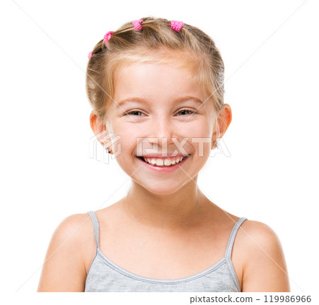 Portrait of a beautiful and confident girl isolated on white background Portrait of a beautiful and confident girl isolated on white background 119986966