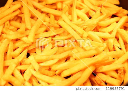 Enjoy an Abundance of Delicious, Golden, Crispy French Fries, Perfect for Any Occasion Enjoy an Abundance of Delicious, Golden, Crispy French Fries, Perfect for Any Occasion 119987791