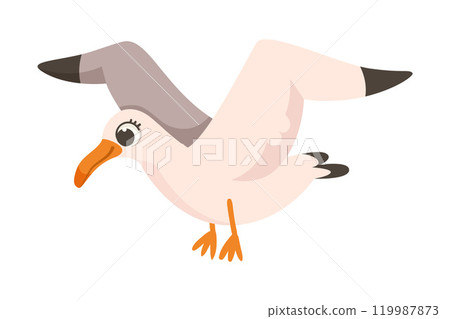 Albatross Polar Animal and Cold Arctic Fauna Vector Illustration Albatross Polar Animal and Cold Arctic Fauna Vector Illustration 119987873