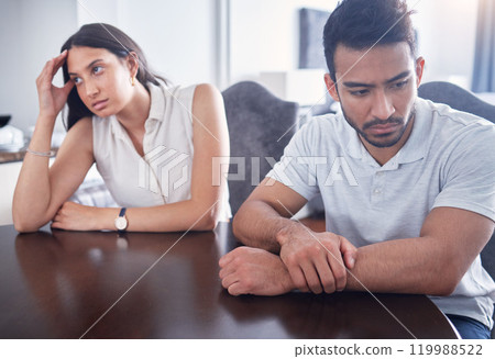 Home, couple and angry with problem, ignore and marriage issue of married people. Divorce, woman and man with conflict due husband erectile dysfunction, cheating and toxic relationship in house Home, couple and angry with problem, ignore and marriage issue of married people. Divorce, woman and man with conflict due husband erectile dysfunction, cheating and toxic relationship in house 119988522