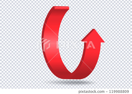 Growing business 3d red arrow on transparent Growing business 3d red arrow on transparent 119988809