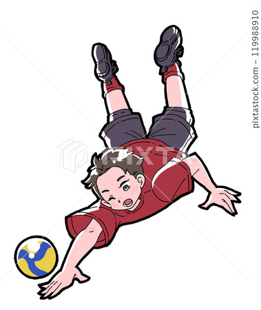 一個男孩進行飛行招待會的插圖 119988910