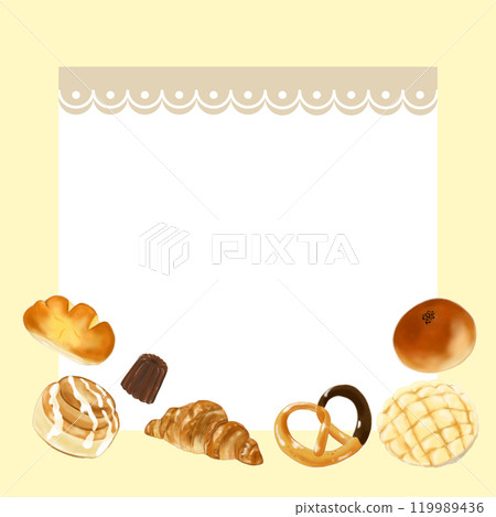 可用於廣告的逼真麵包框架 119989436
