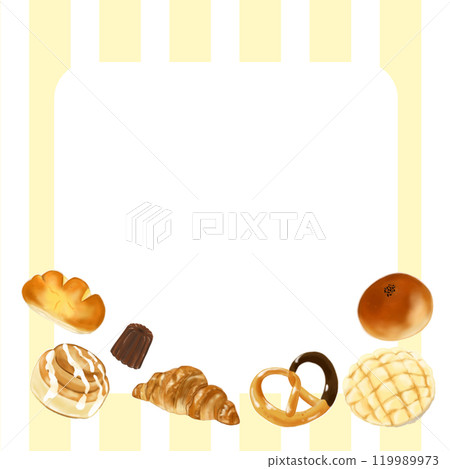 Realistic bread frame for advertising Realistic bread frame for advertising 119989973