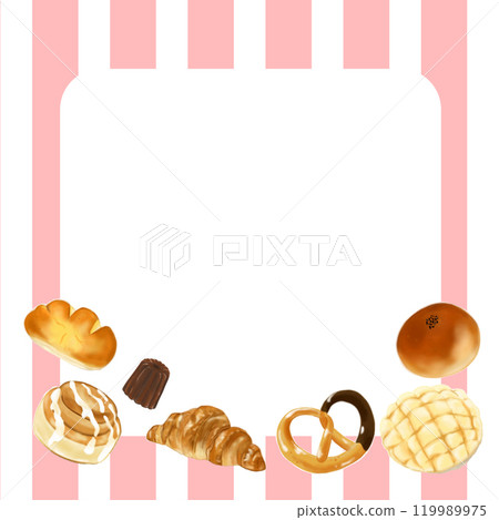 可用於廣告的逼真麵包框架 119989975