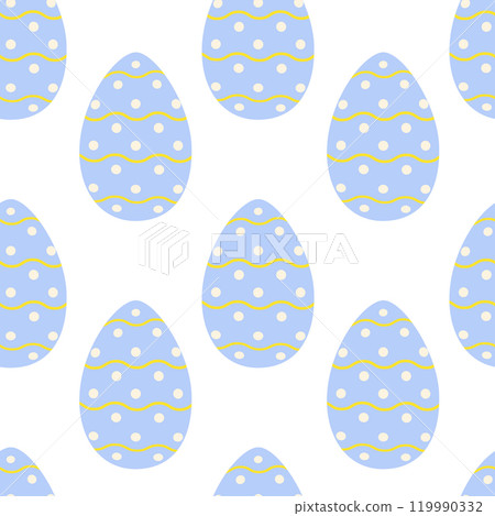 Easter eggs patterned dots and wavy lines Seamless Pattern. Ester festive background or wallpaper Easter eggs patterned dots and wavy lines Seamless Pattern. Ester festive background or wallpaper 119990332