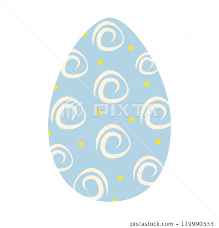 Easter egg patterned abstract hand drawn ornament. Easter greeting design element concept. Isolated 119990333