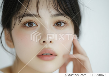 AI-generated image: Close-up of a young woman's face Beauty AI-generated image: Close-up of a young woman's face Beauty 119990875